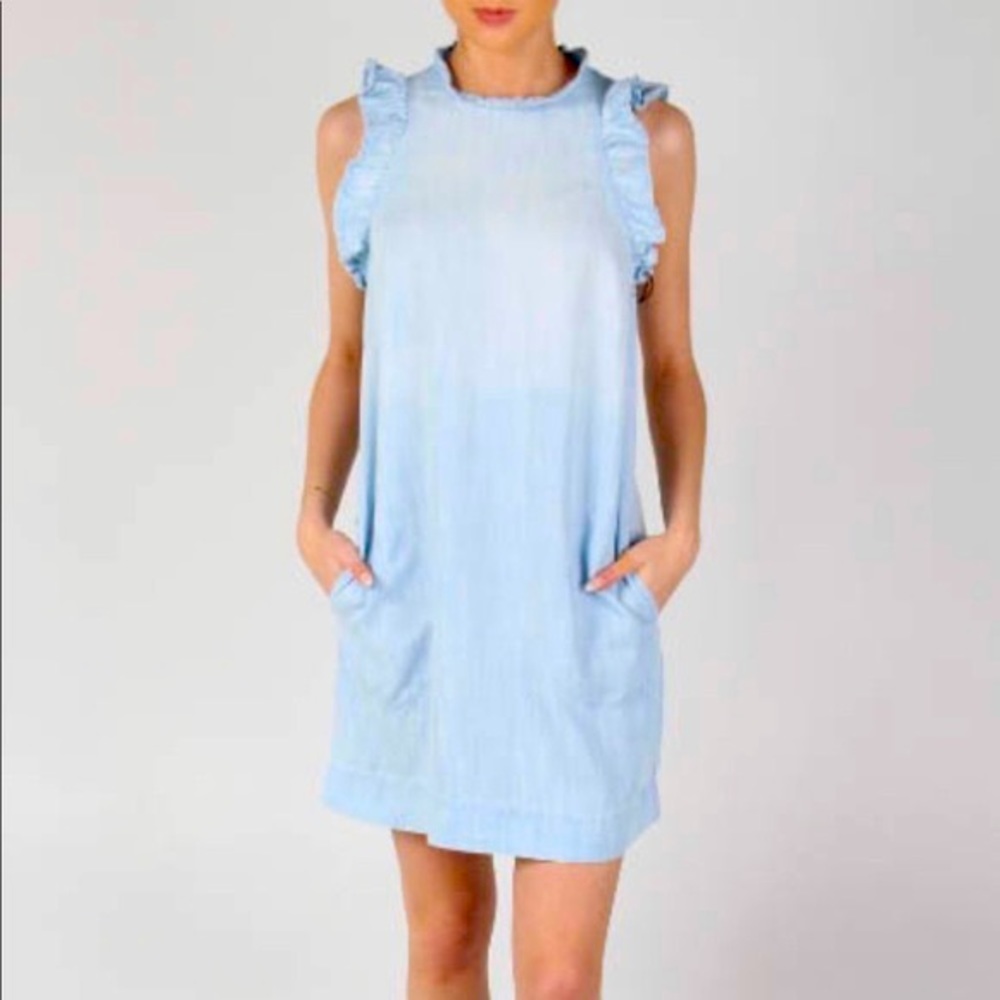 Cloth and Stone Chambray ruffle dress